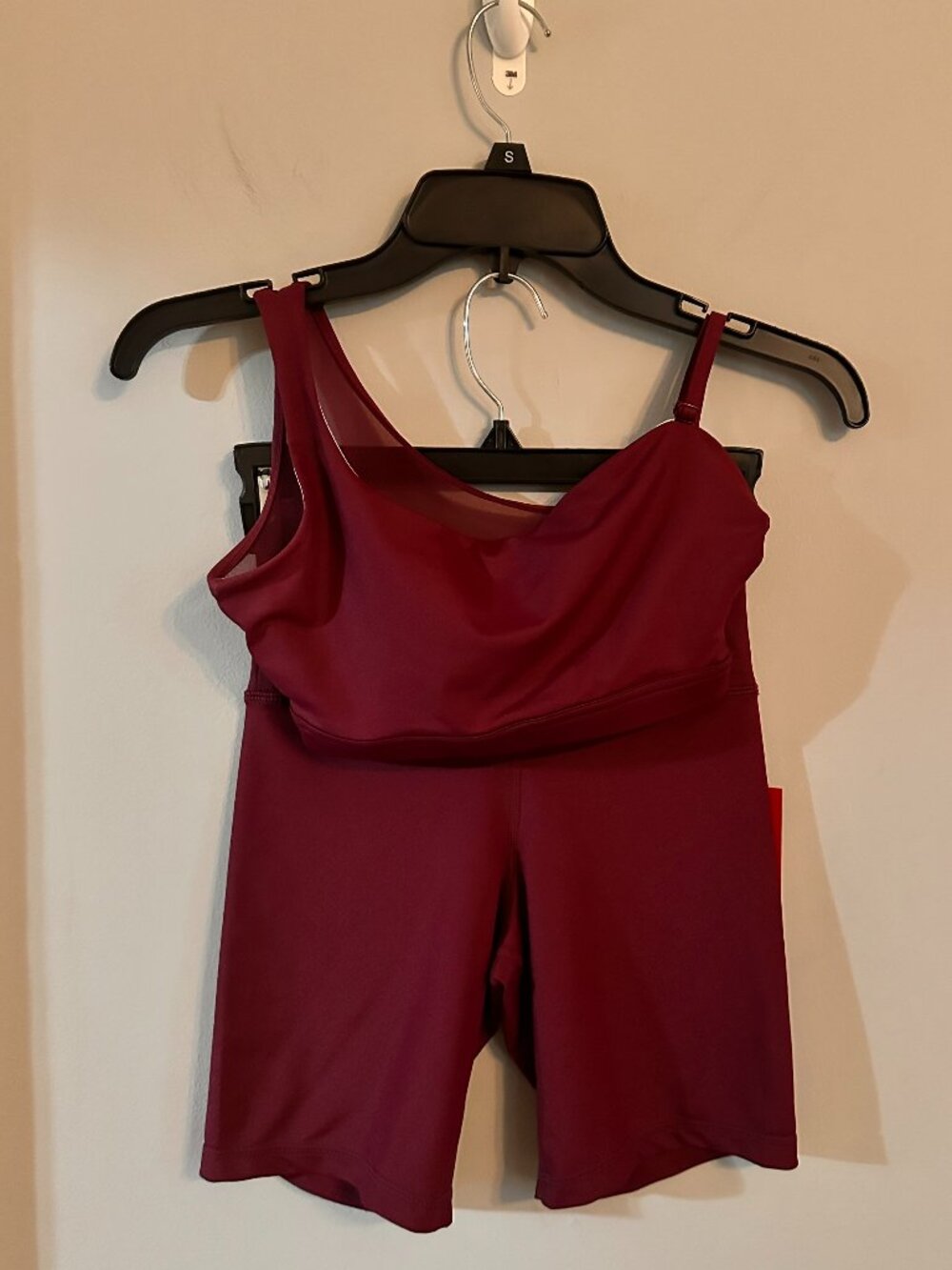 Capezio Niki Bra & Curved Rhythm Barbara Shorts Set Pickled Beet XS NWT
